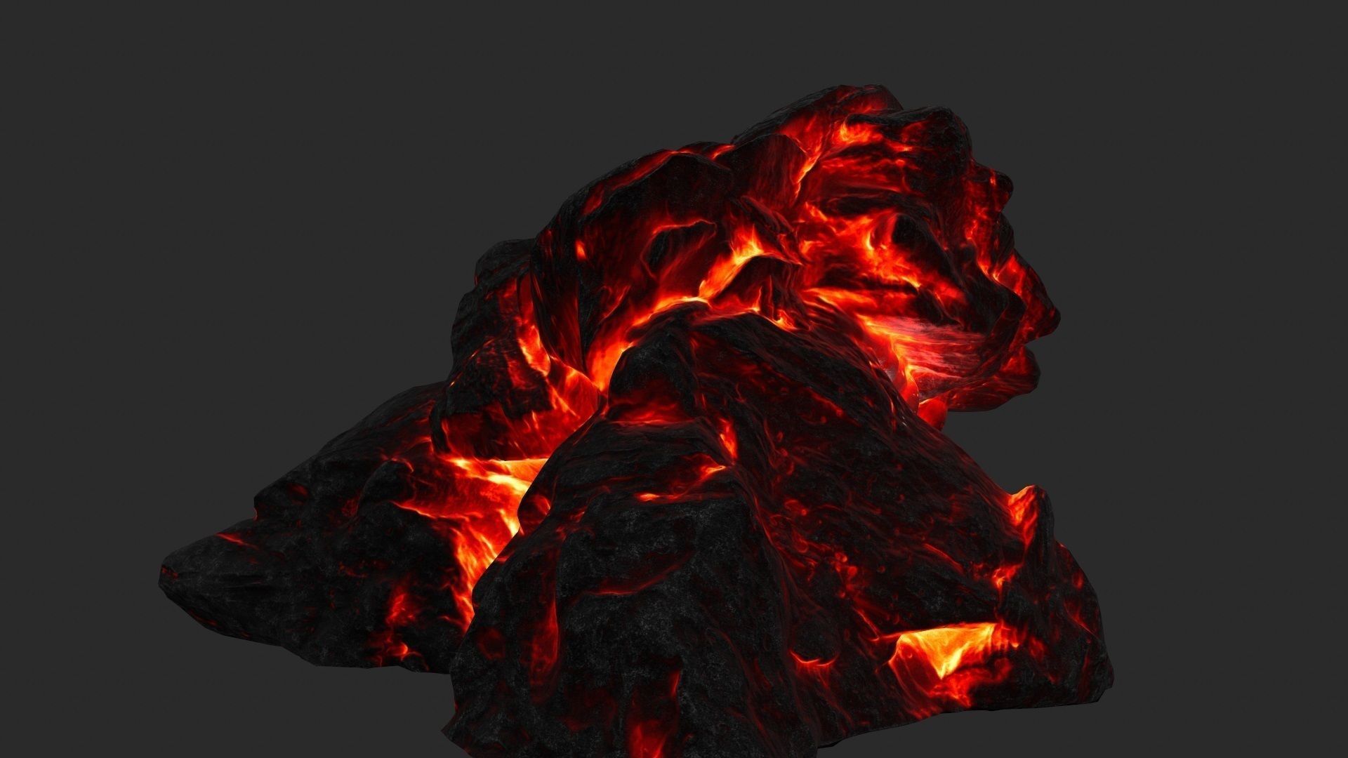 fire skul cave Low-poly 3D model_4