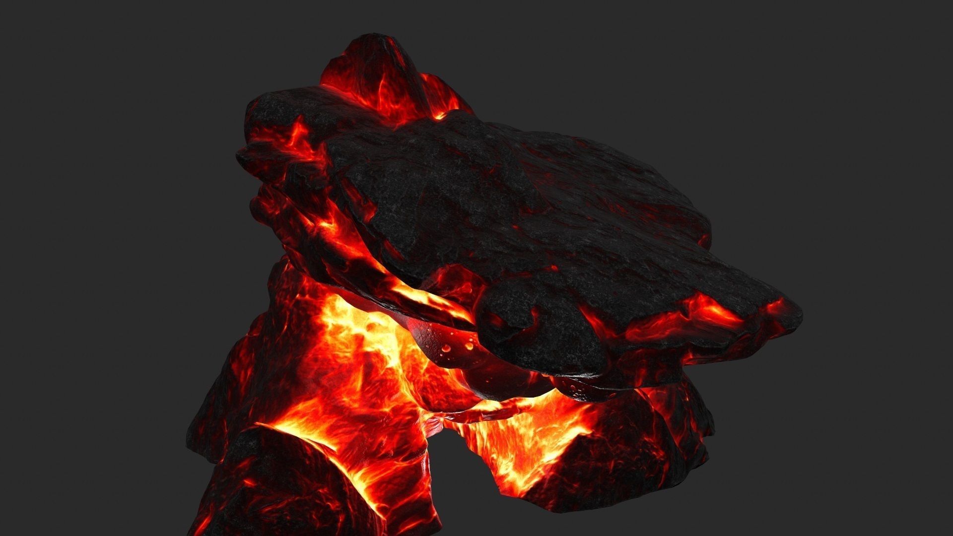 fire skul cave Low-poly 3D model_11