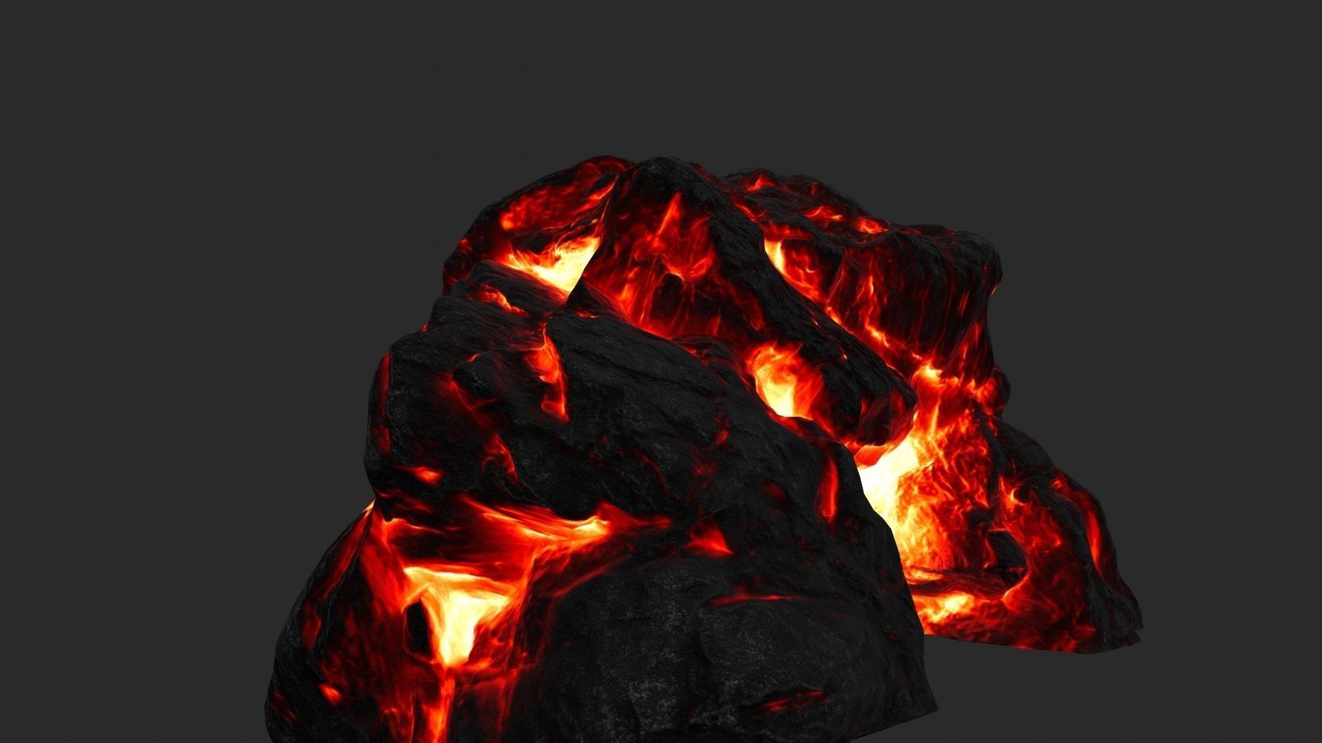 fire skul cave Low-poly 3D model_9