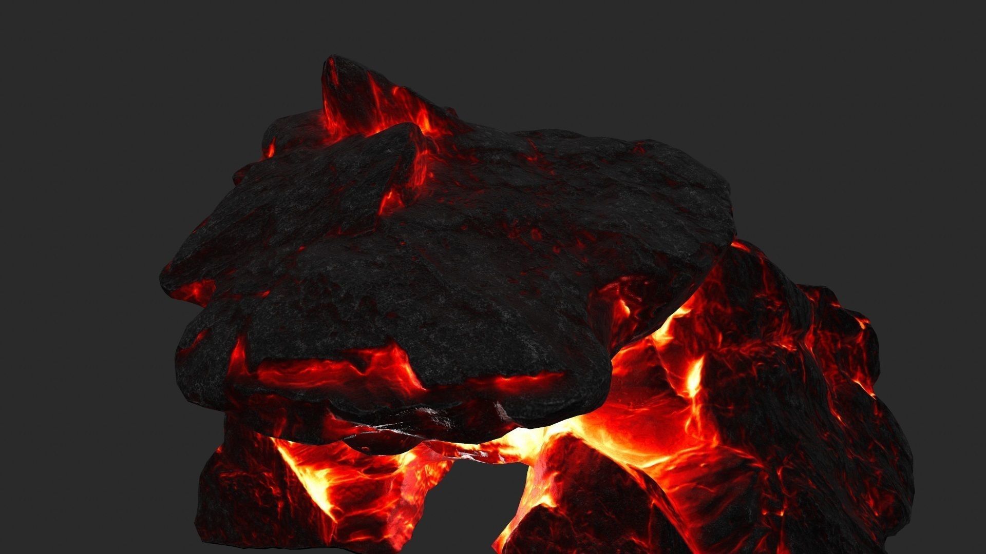 fire skul cave Low-poly 3D model_14