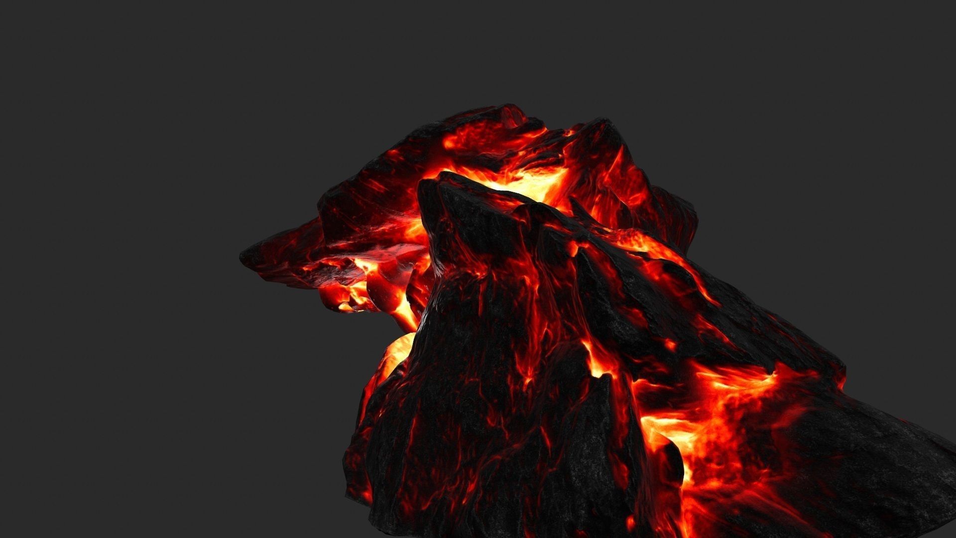 fire skul cave Low-poly 3D model_8