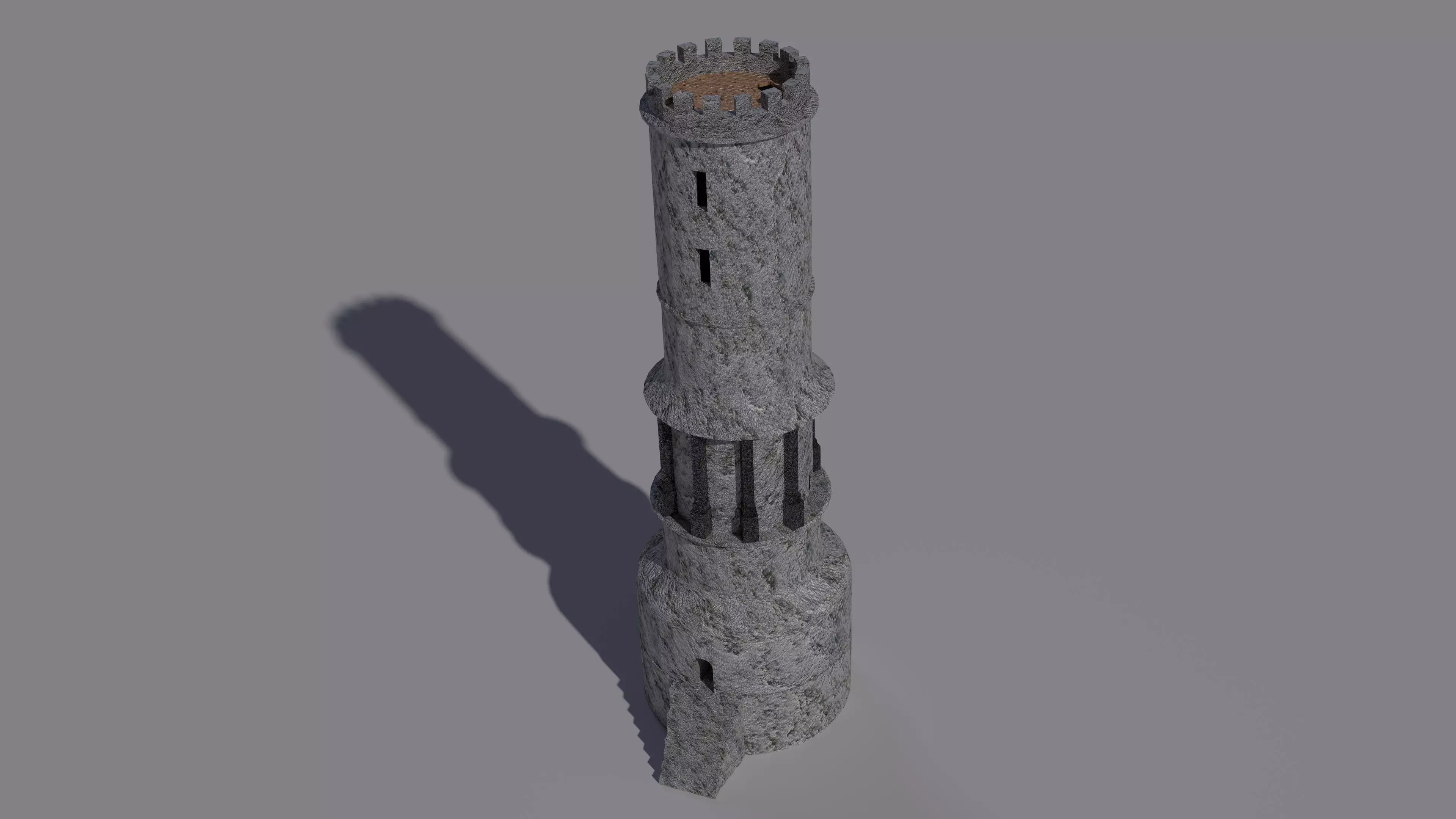 Medieval Tower Low-poly 3D model_0