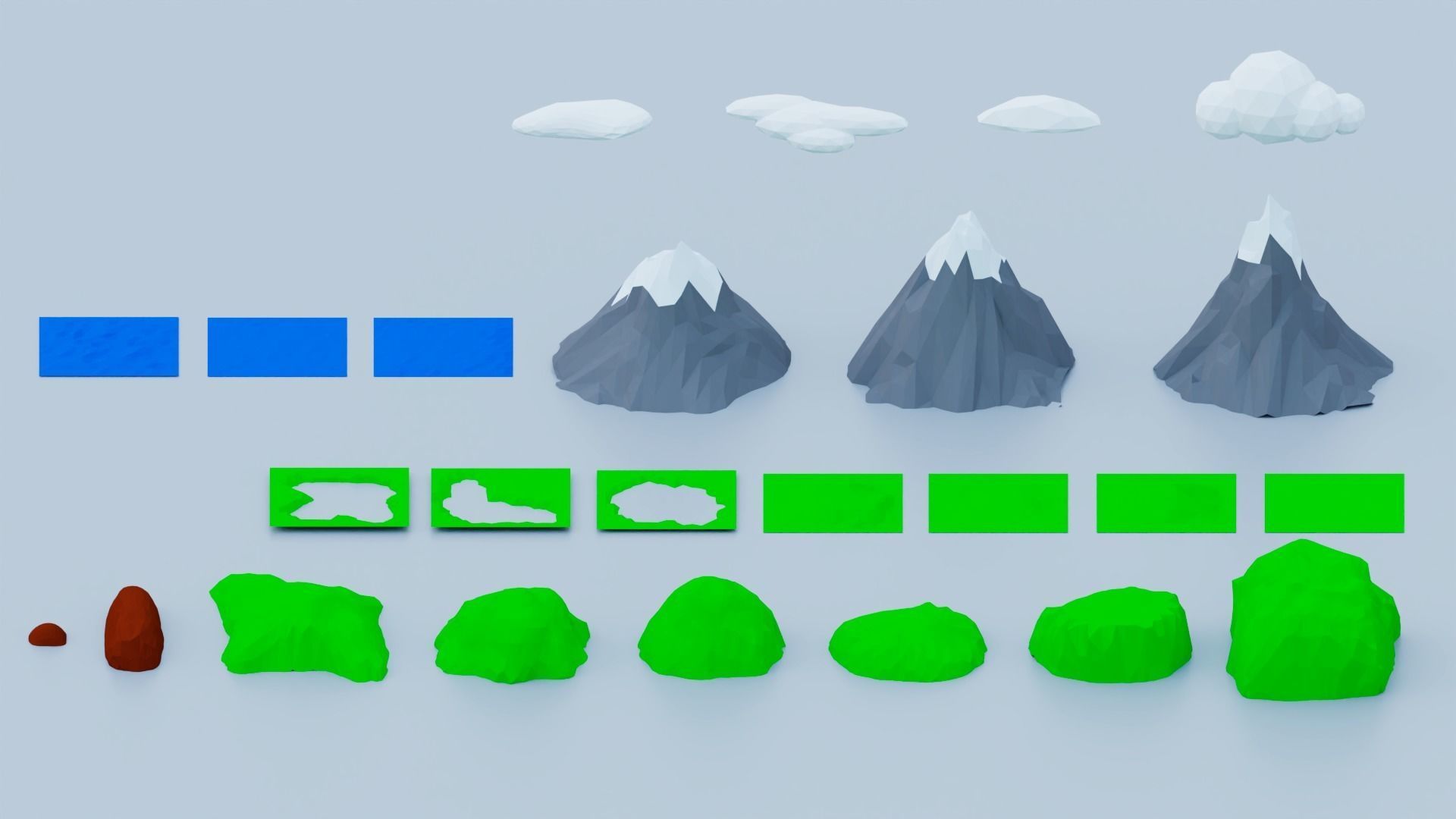 Low Poly Vegetation Foliage Tree Pack Low-poly 3D model_16