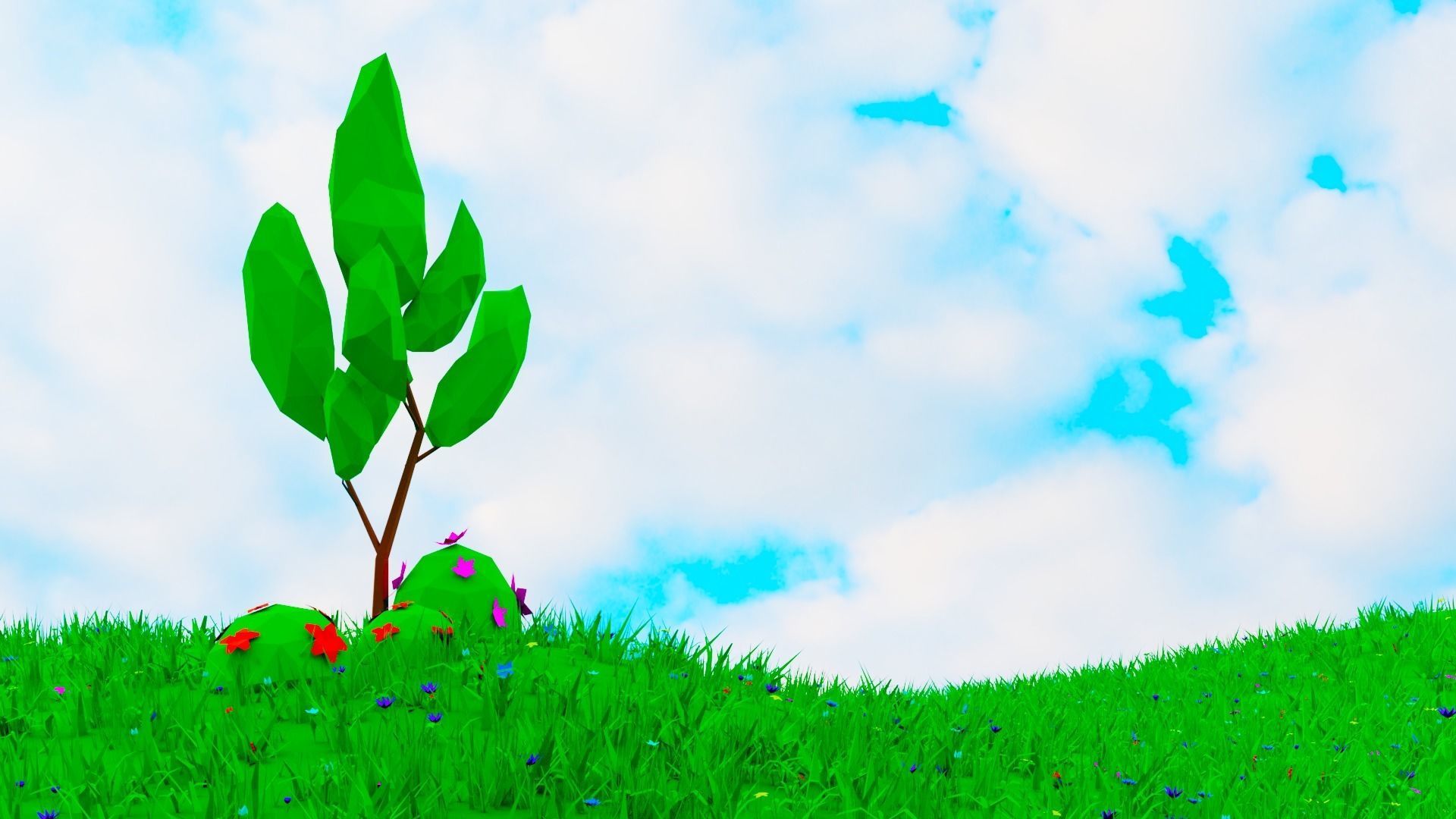 Low Poly Vegetation Foliage Tree Pack Low-poly 3D model_24