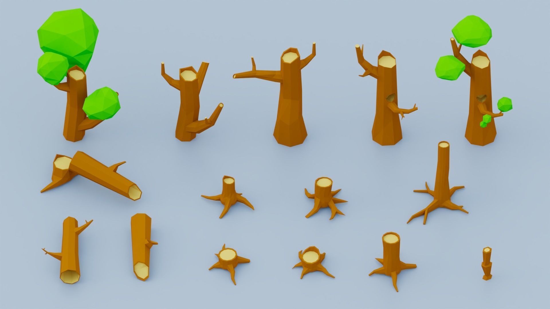 Low Poly Vegetation Foliage Tree Pack Low-poly 3D model_6