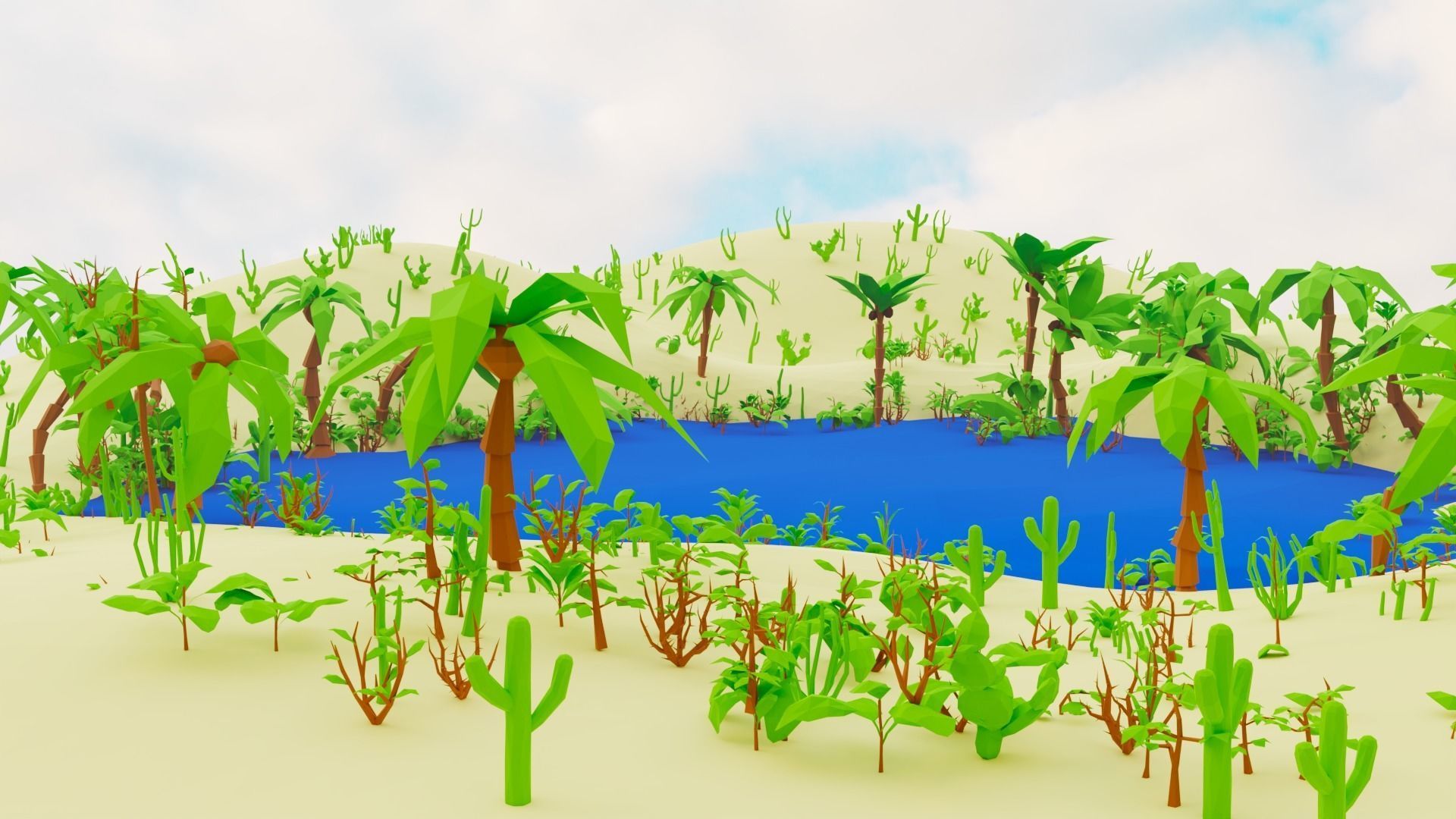 Low Poly Vegetation Foliage Tree Pack Low-poly 3D model_23