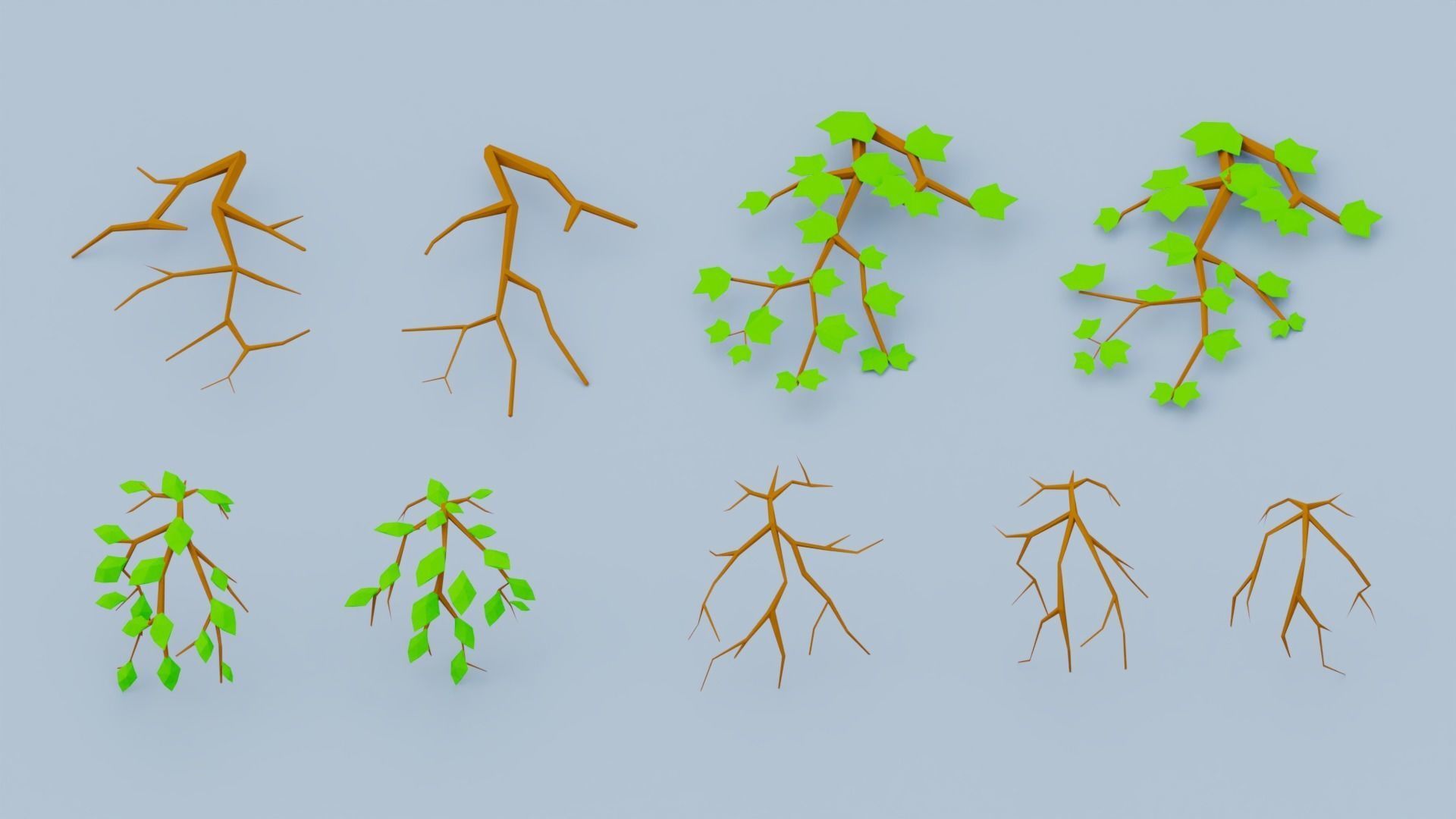 Low Poly Vegetation Foliage Tree Pack Low-poly 3D model_9
