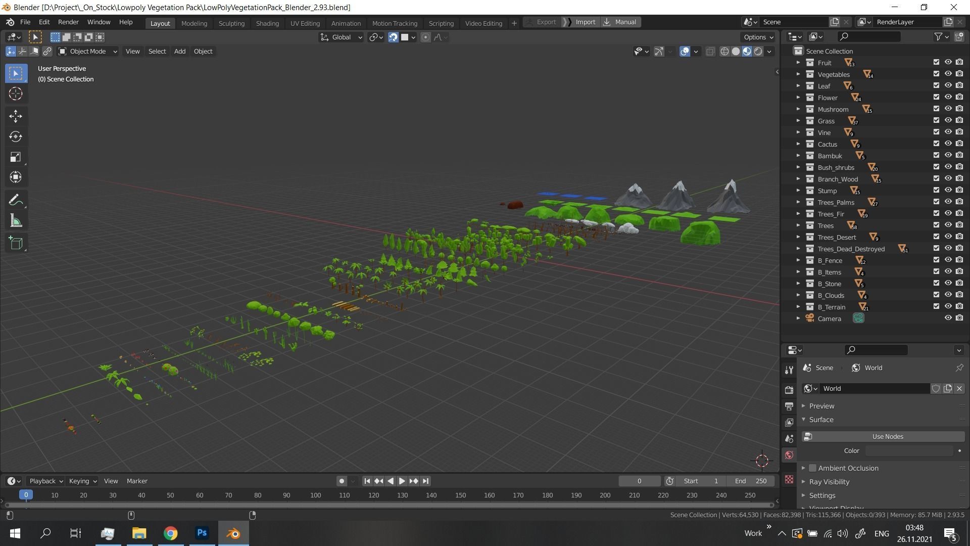 Low Poly Vegetation Foliage Tree Pack Low-poly 3D model_20