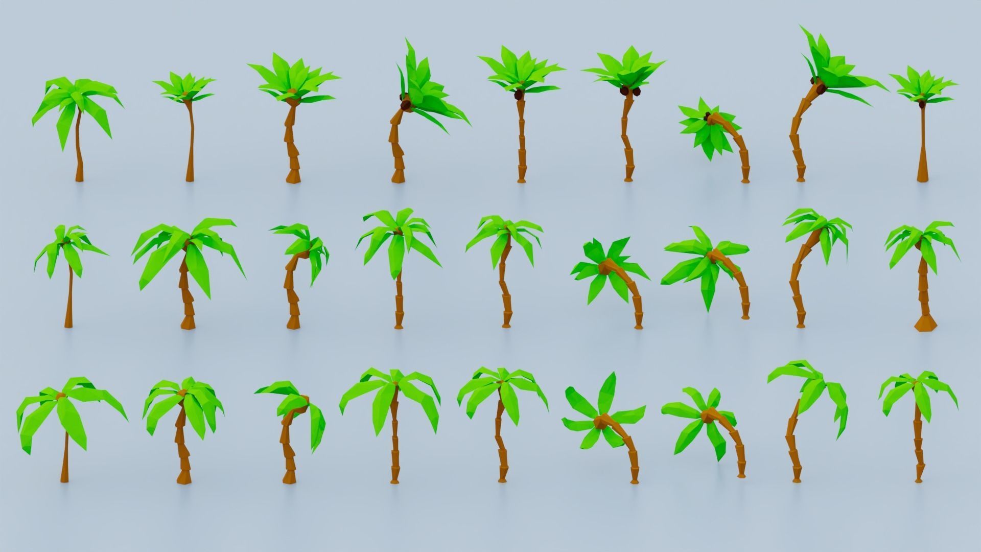 Low Poly Vegetation Foliage Tree Pack Low-poly 3D model_2