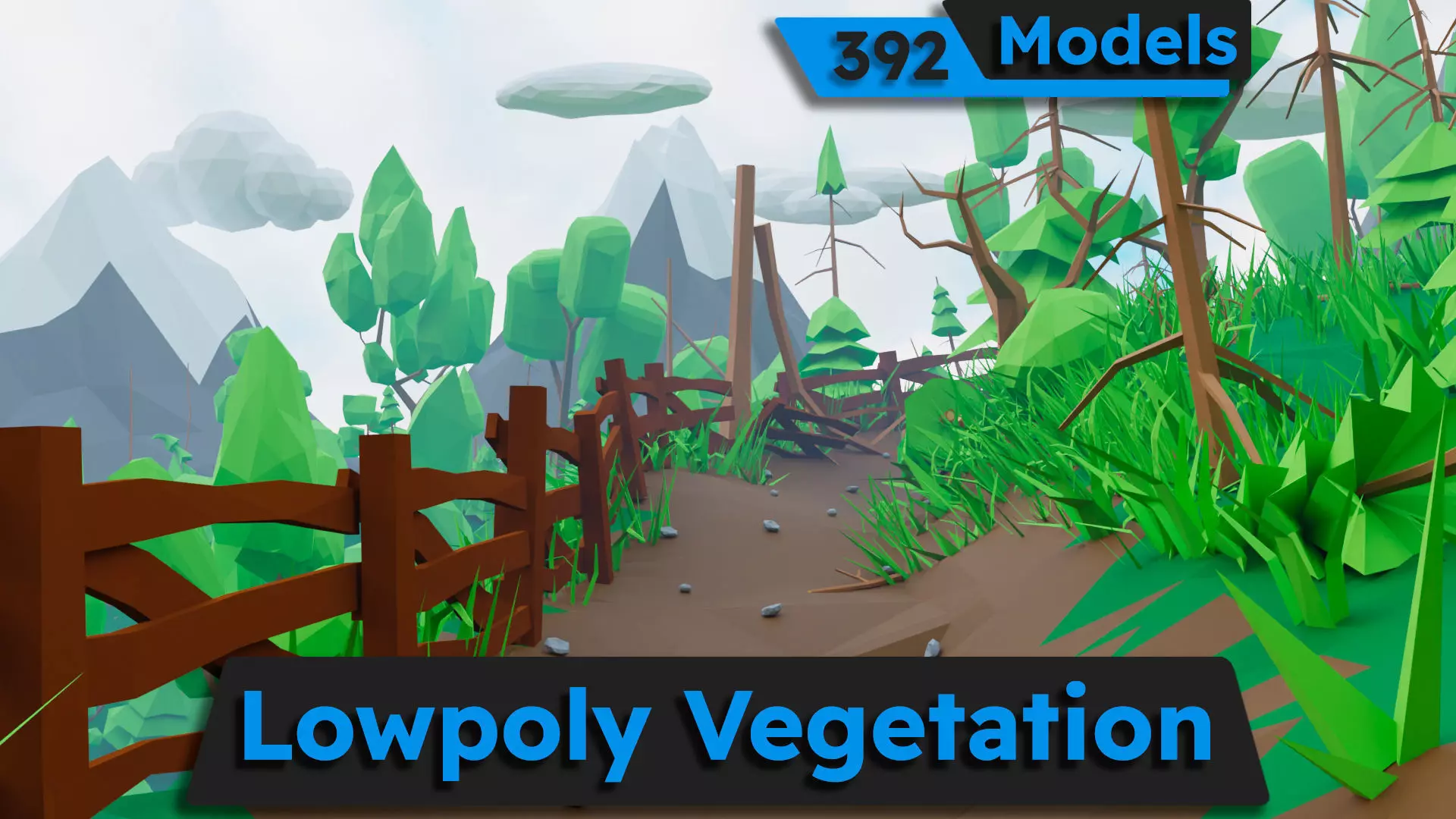 Low Poly Vegetation Foliage Tree Pack Low-poly 3D model_0