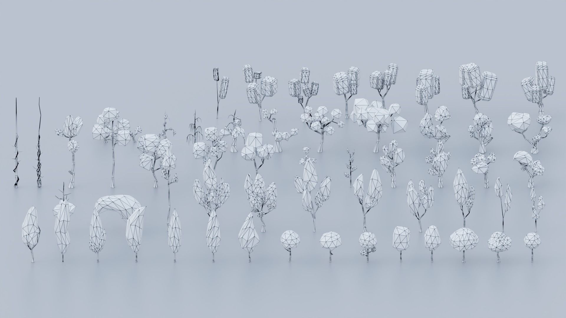 Low Poly Vegetation Foliage Tree Pack Low-poly 3D model_22