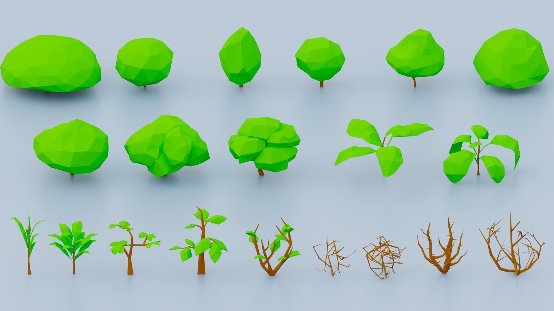 Low Poly Vegetation Foliage Tree Pack Low-poly 3D model_7