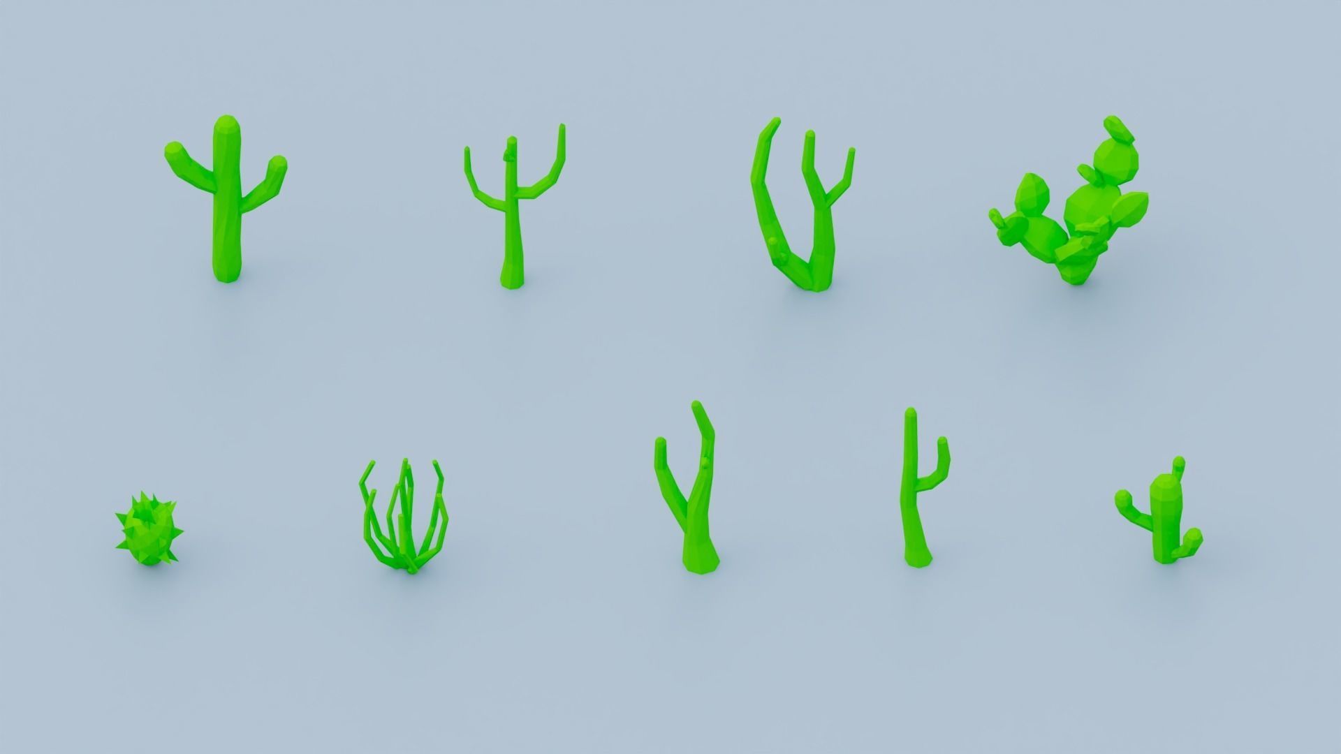Low Poly Vegetation Foliage Tree Pack Low-poly 3D model_8