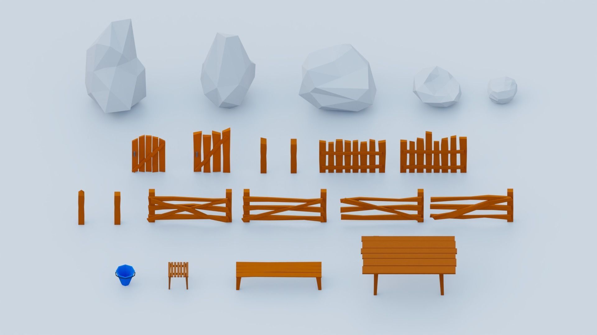 Low Poly Vegetation Foliage Tree Pack Low-poly 3D model_17