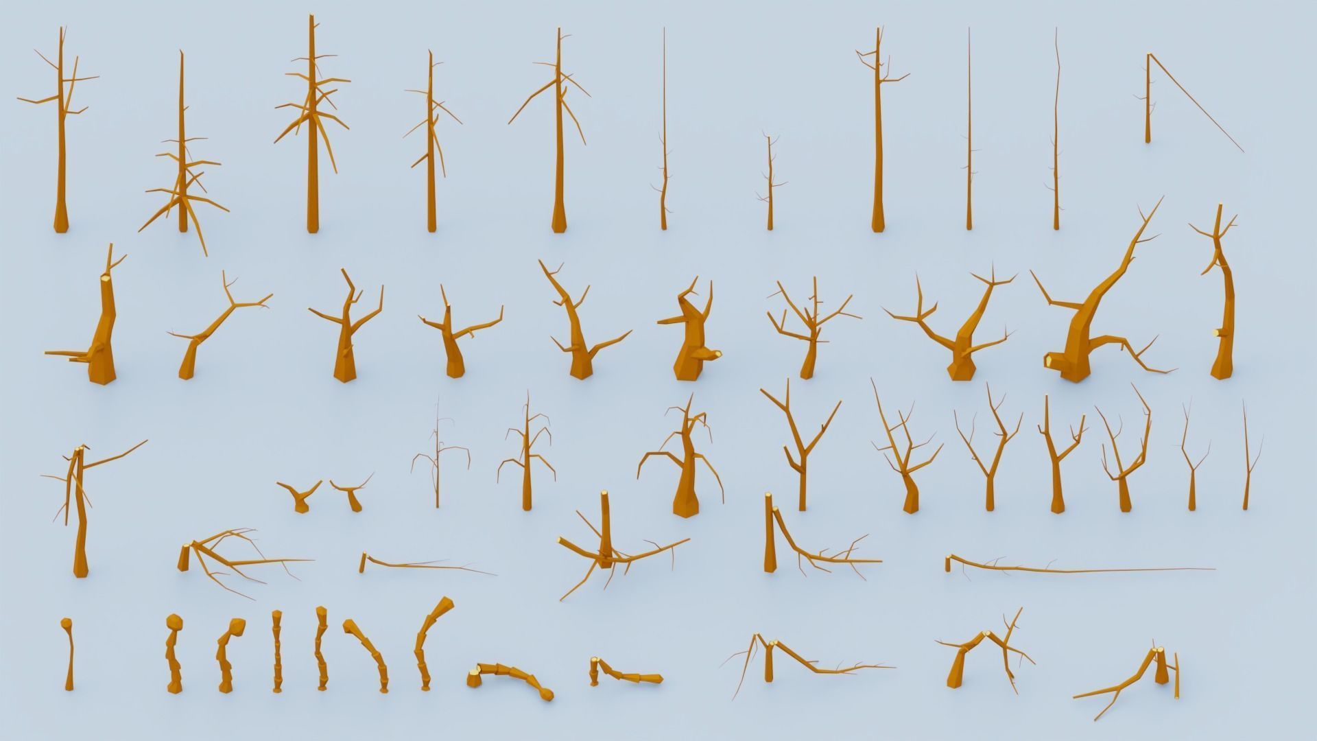 Low Poly Vegetation Foliage Tree Pack Low-poly 3D model_5