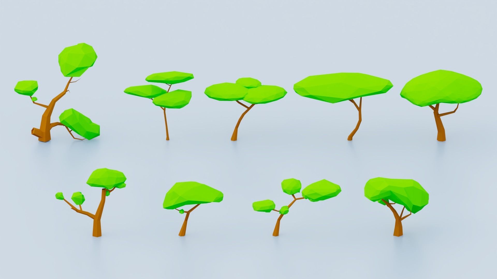 Low Poly Vegetation Foliage Tree Pack Low-poly 3D model_4