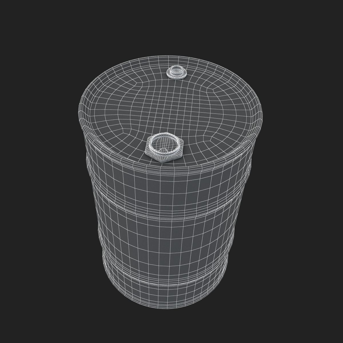 Oil Drum 200L 3D  Low-poly 3D model_16