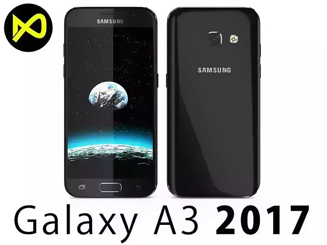 Samsung Galaxy A3 2017 Black 3D model