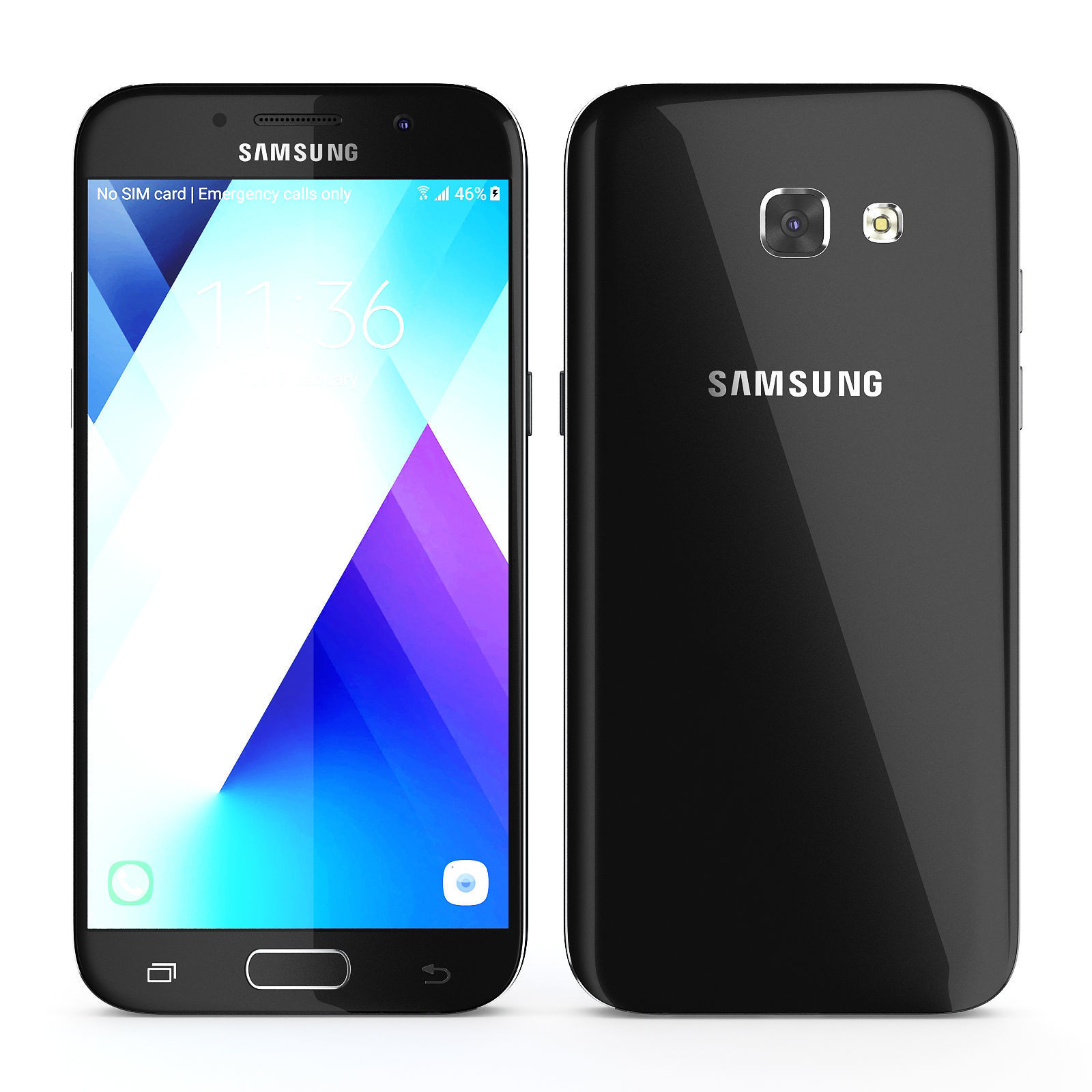 Samsung Galaxy A5 2017 Black 3D model_1