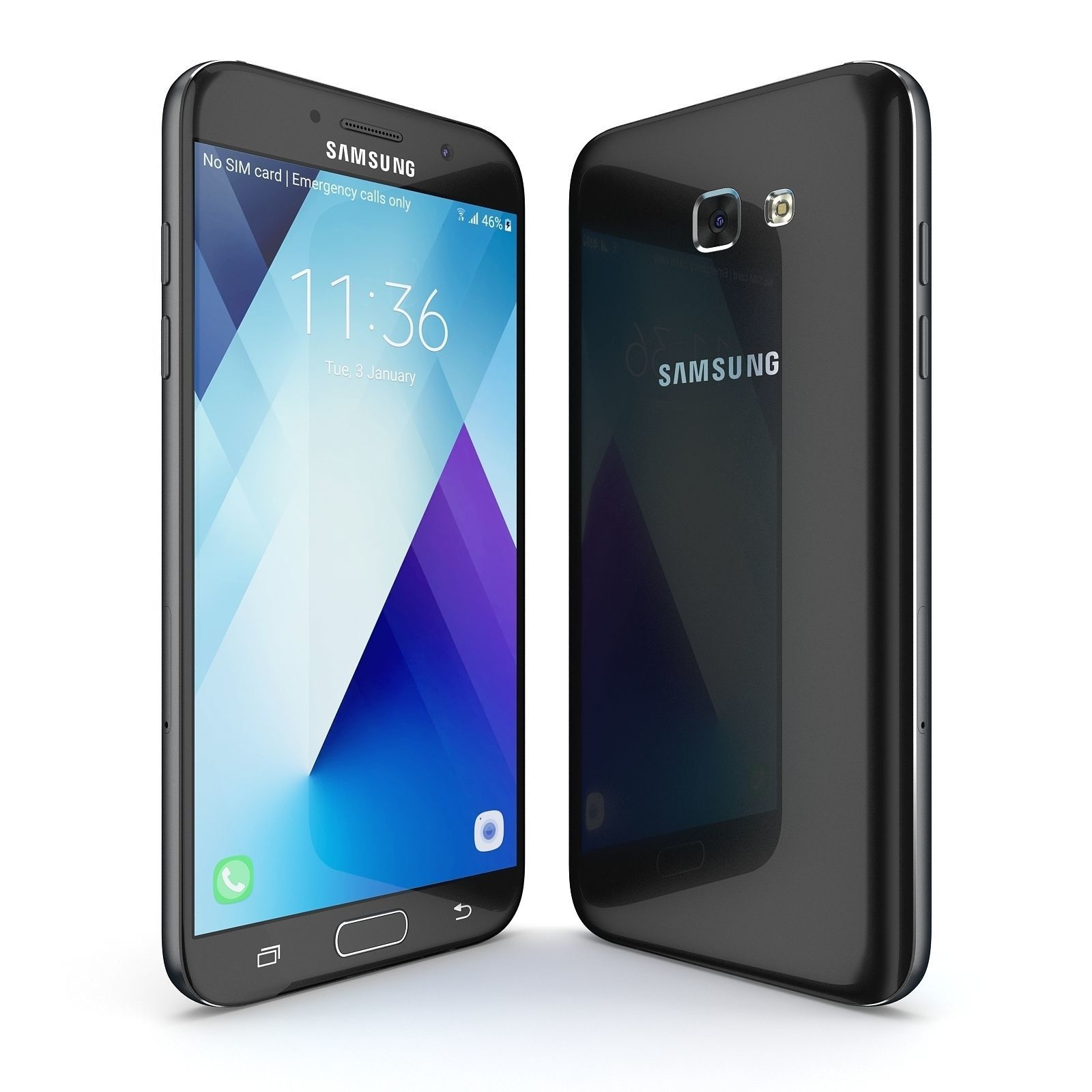 Samsung Galaxy A7 2017 Black 3D model_3