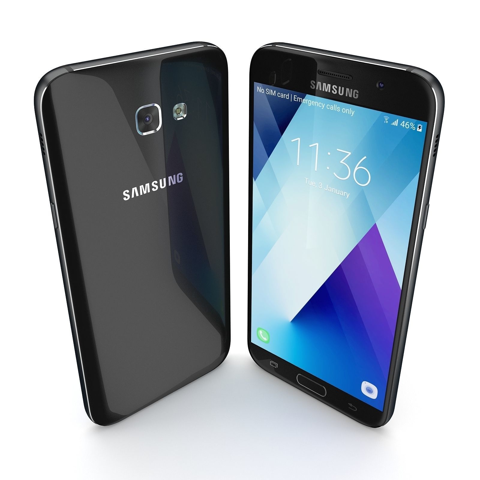 Samsung Galaxy A7 2017 Black 3D model_8
