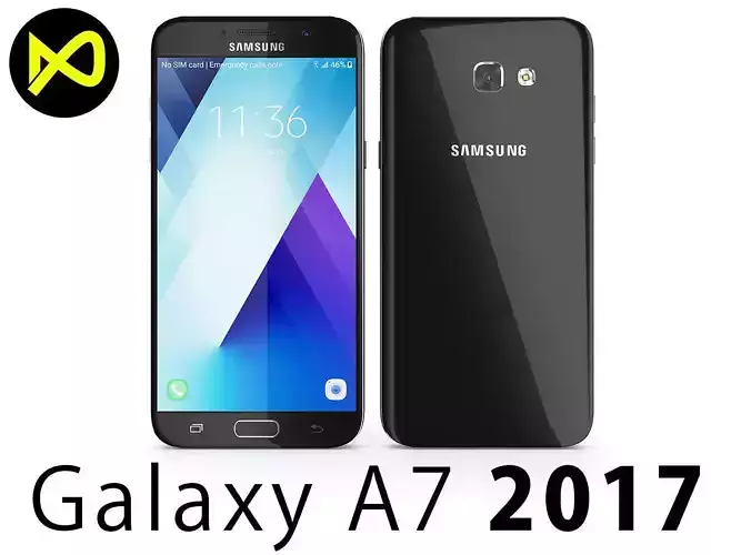 Samsung Galaxy A7 2017 Black 3D model