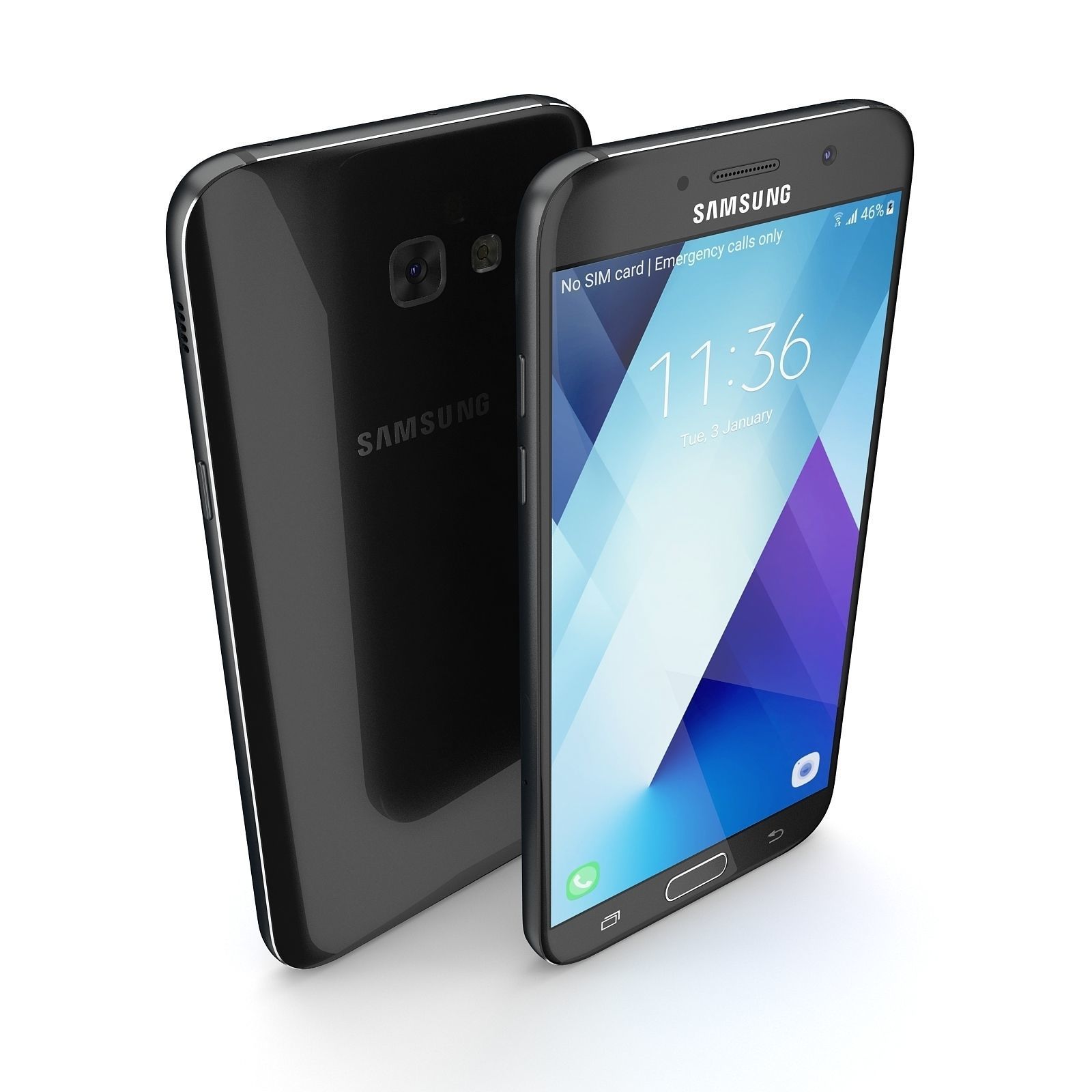 Samsung Galaxy A7 2017 Black 3D model_5