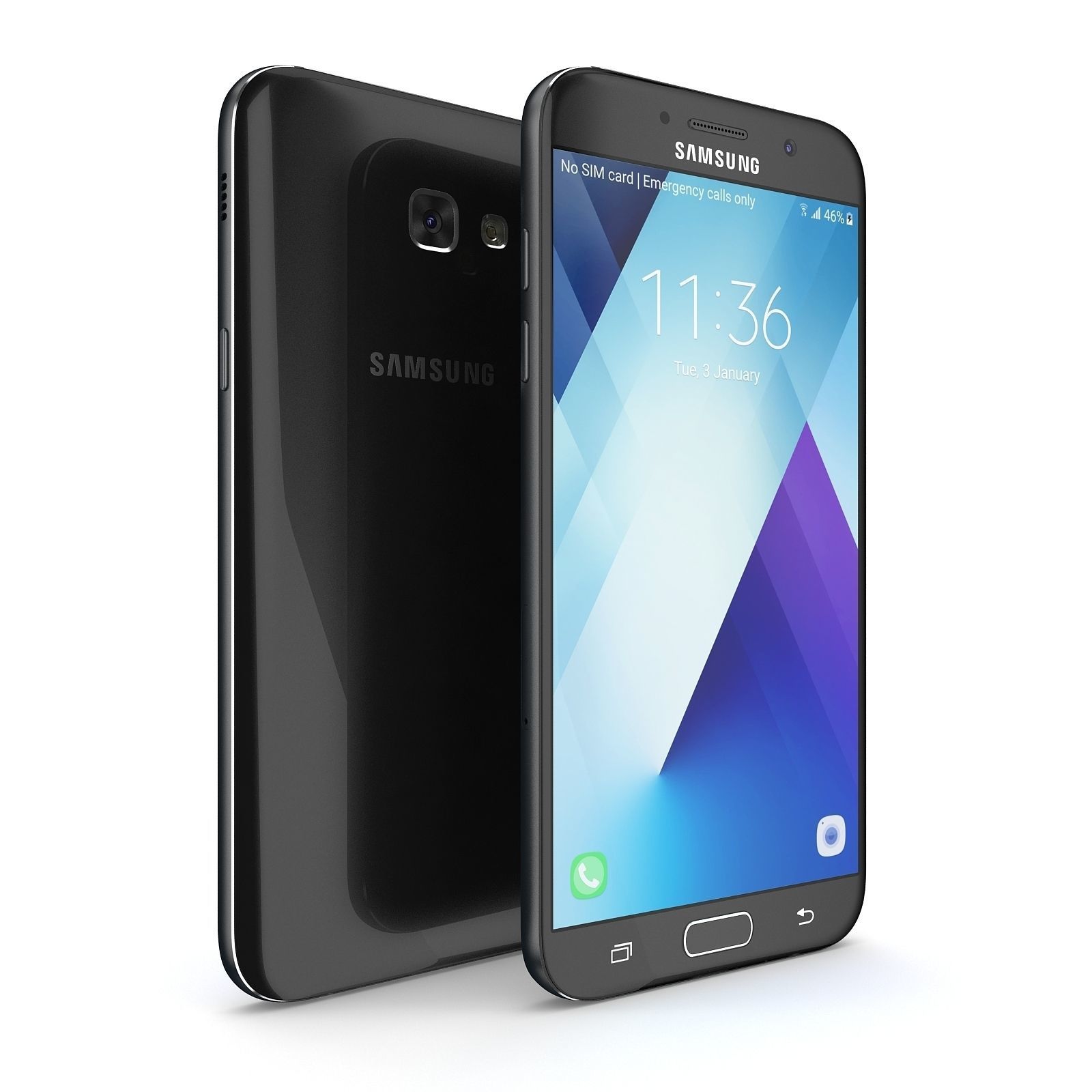 Samsung Galaxy A7 2017 Black 3D model_12