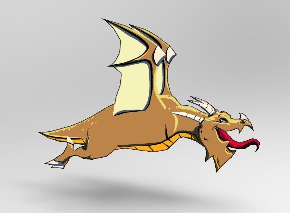 dragn damage model Low-poly 3D model_1