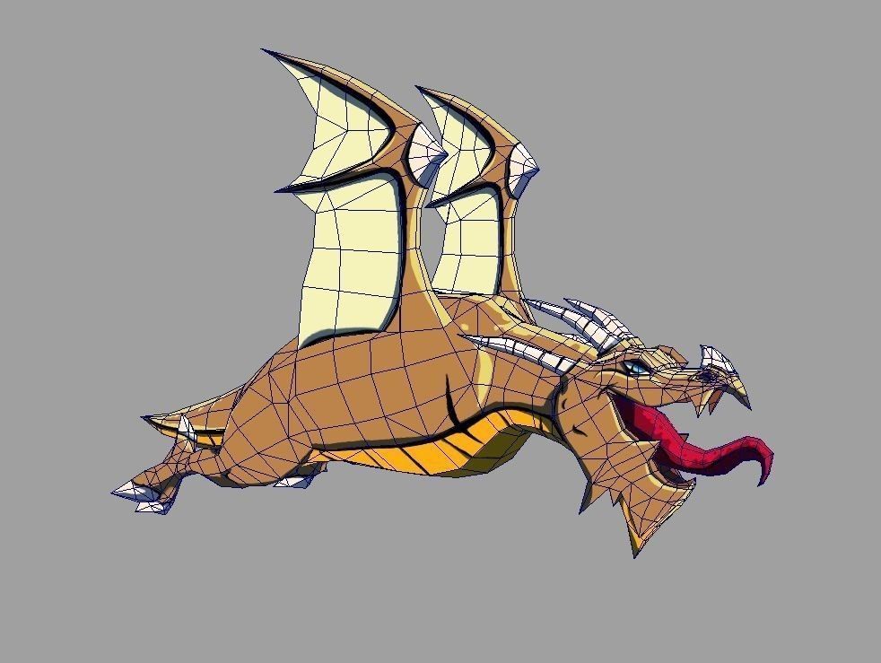 dragn damage model Low-poly 3D model_4