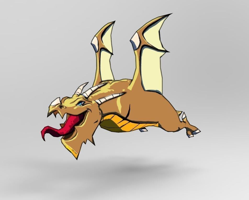 dragn damage model Low-poly 3D model_3