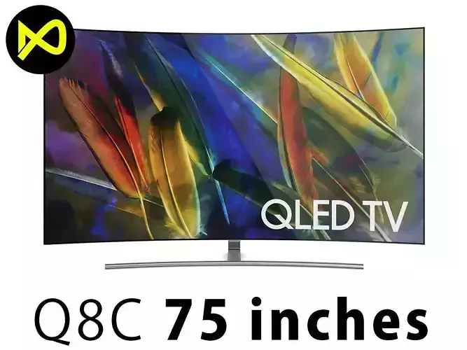 Samsung Q8C 75 Inch  QLED 4K TV  3D model