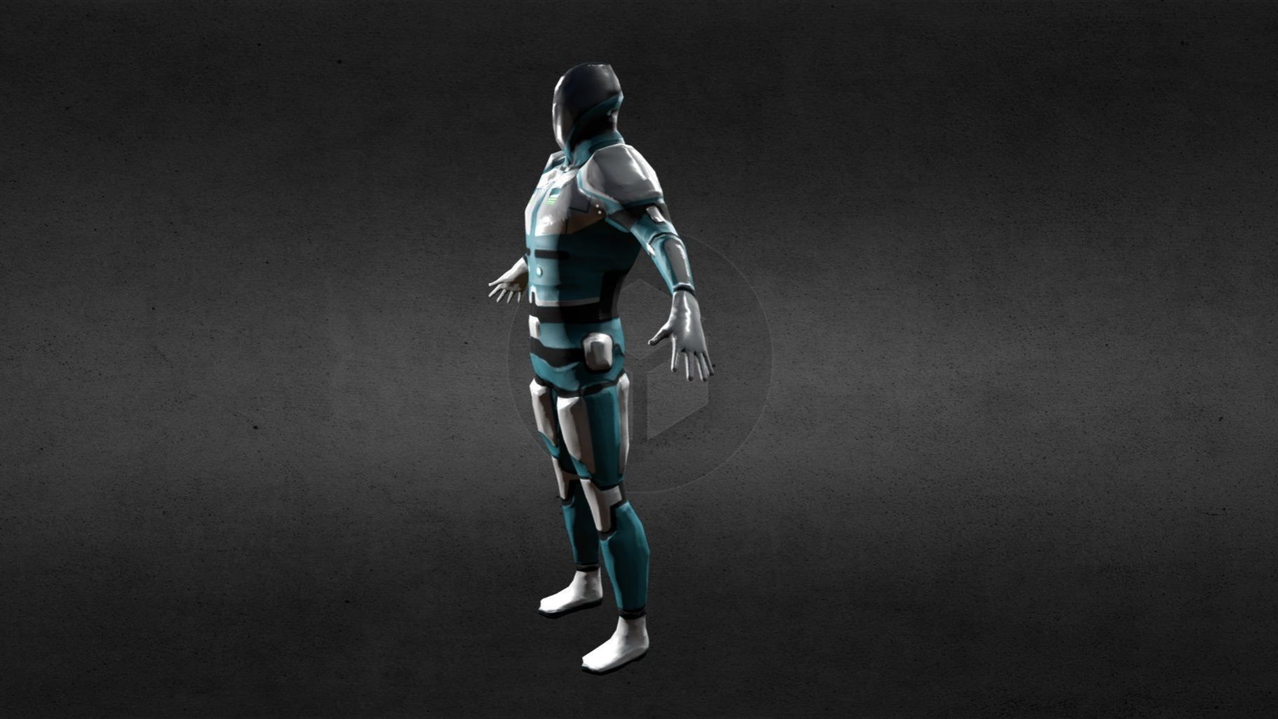 Low Poly SciFi Space Explorer - 1638 Vertices Low-poly 3D model_2