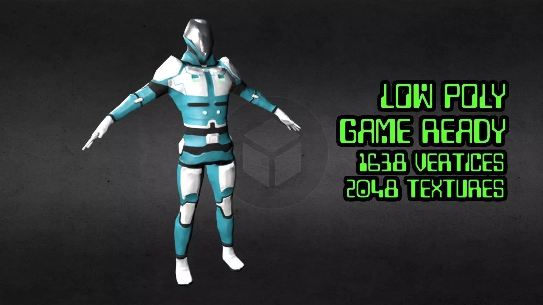 Low Poly SciFi Space Explorer - 1638 Vertices Low-poly 3D model_0