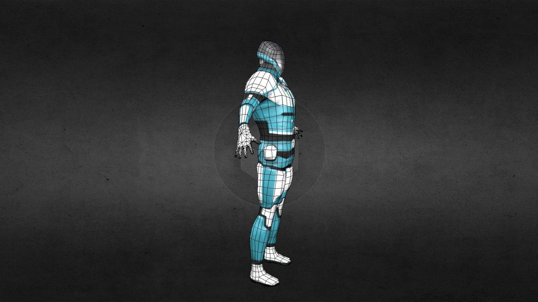 Low Poly SciFi Space Explorer - 1638 Vertices Low-poly 3D model_6