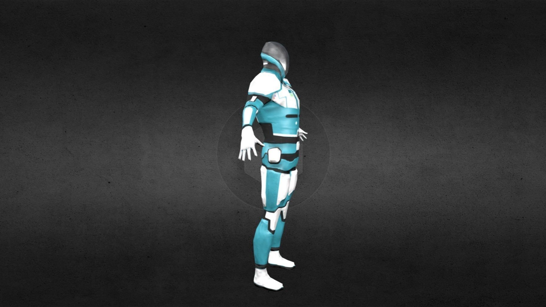 Low Poly SciFi Space Explorer - 1638 Vertices Low-poly 3D model_5