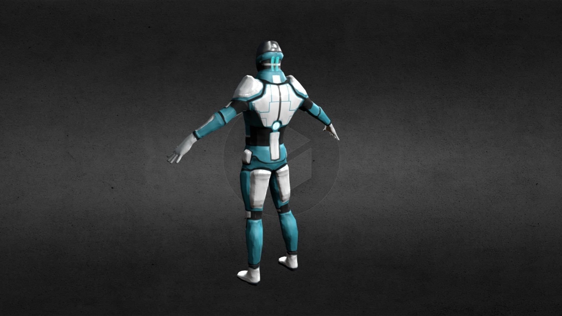 Low Poly SciFi Space Explorer - 1638 Vertices Low-poly 3D model_3