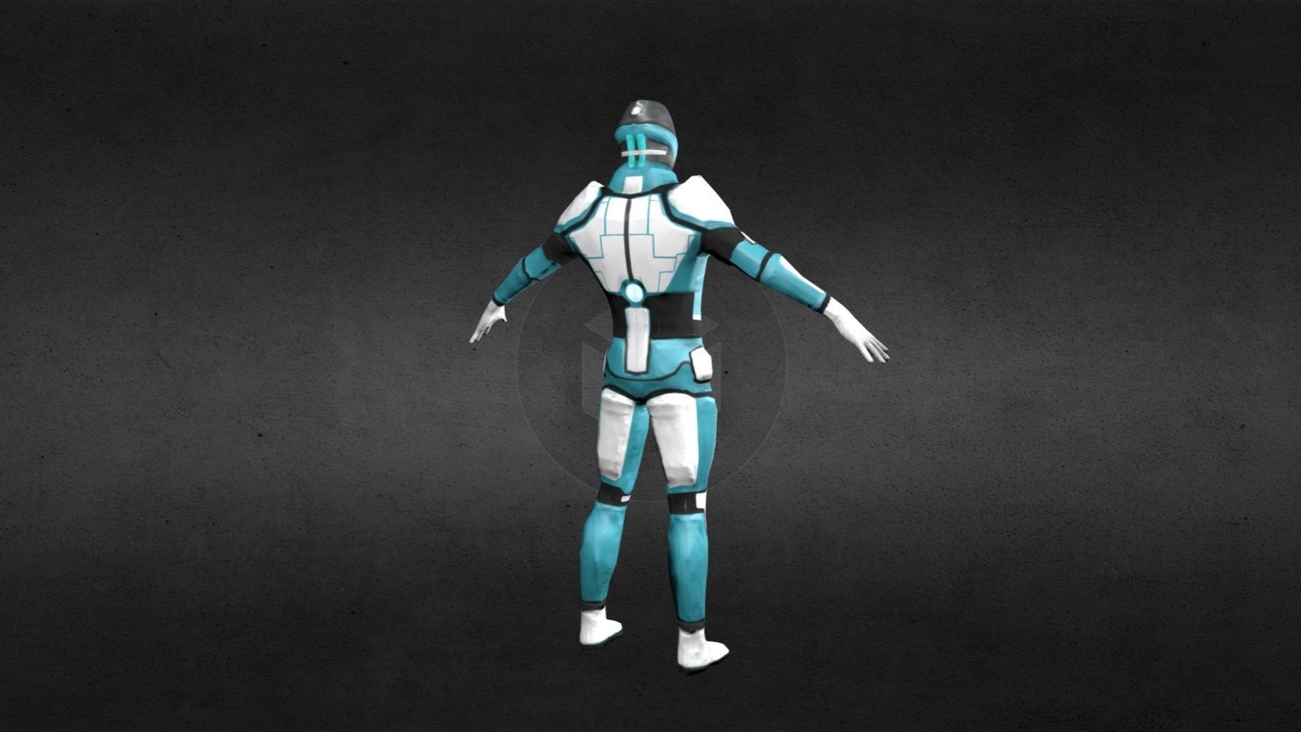 Low Poly SciFi Space Explorer - 1638 Vertices Low-poly 3D model_4