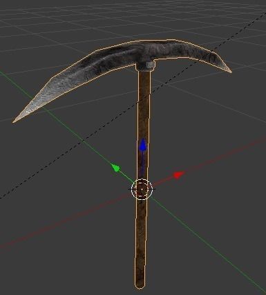 picax1 mountain with axe Low-poly 3D model_7