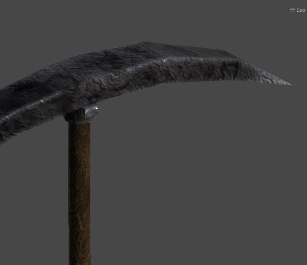 picax1 mountain with axe Low-poly 3D model_3