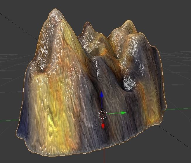 picax1 mountain with axe Low-poly 3D model_14