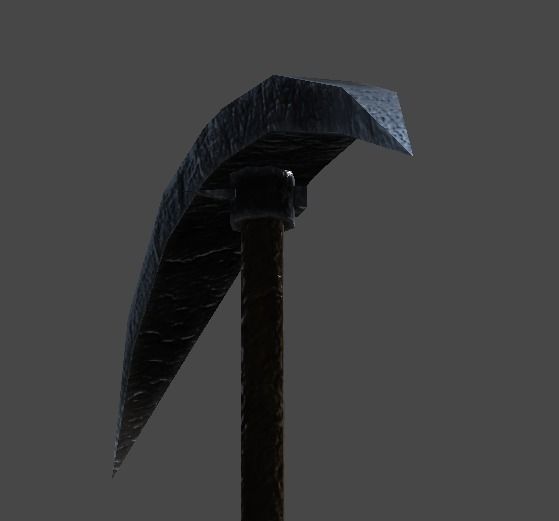 picax1 mountain with axe Low-poly 3D model_5