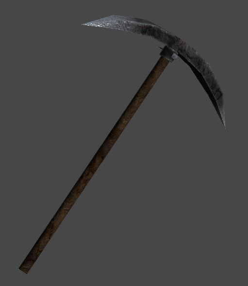 picax1 mountain with axe Low-poly 3D model_2