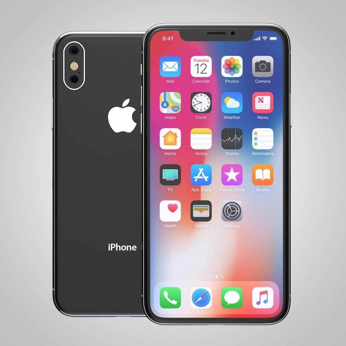 Apple iPhone X 2017 3D model_1