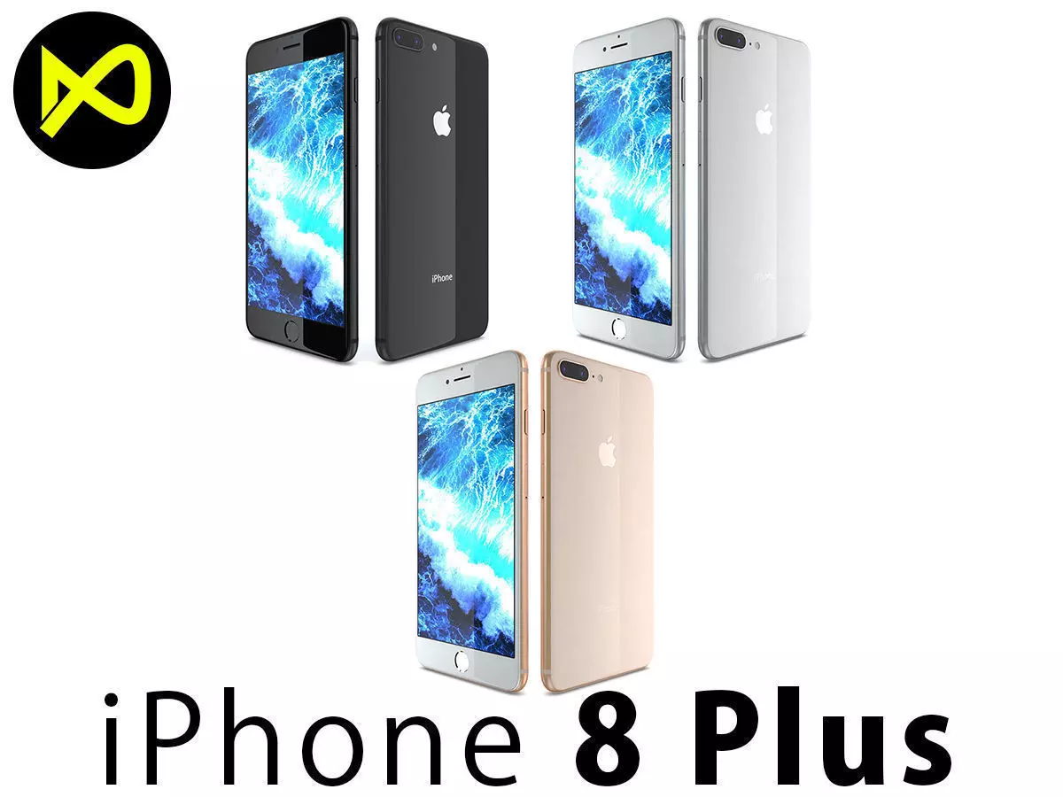 Apple iPhone 8 Plus All Colors 3D model_0