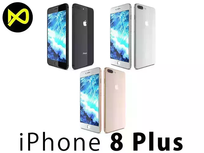 Apple iPhone 8 Plus All Colors 3D model Apple iPhone 8 Plus All Colors 3D model