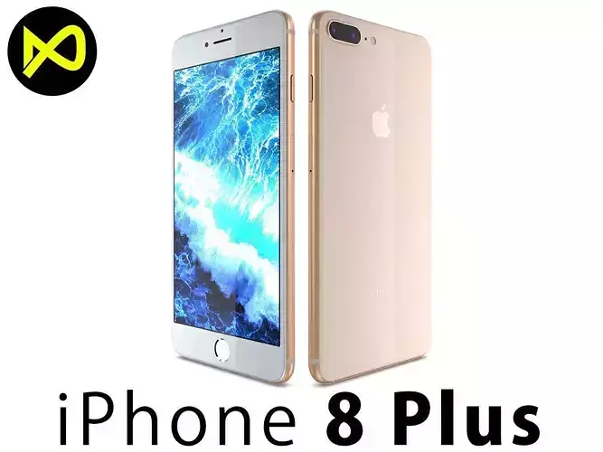 Apple iPhone 8 Plus Gold 3D model Apple iPhone 8 Plus Gold 3D model