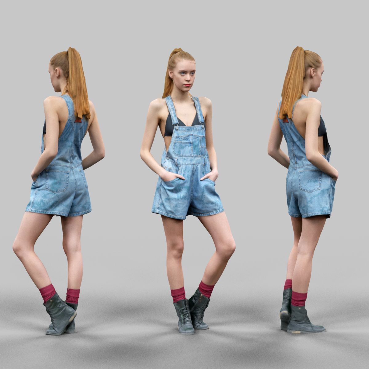 72 Scanned Models Female Low-poly 3D model_22