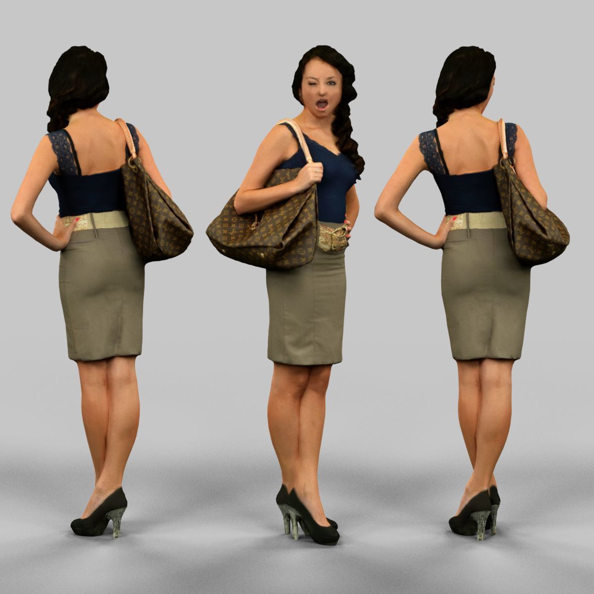 72 Scanned Models Female Low-poly 3D model_5