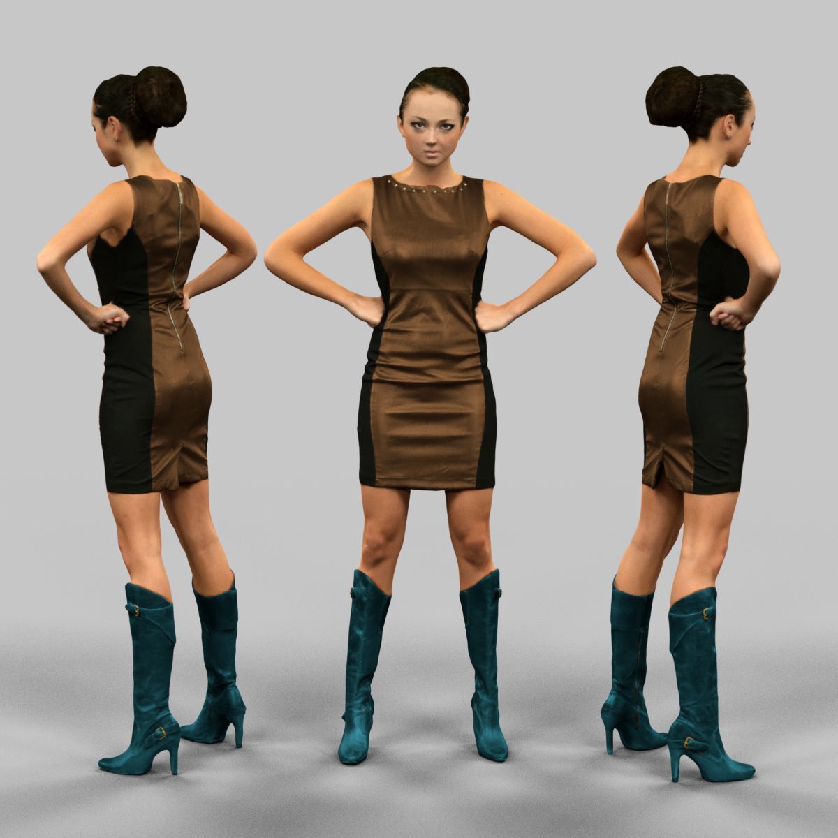 72 Scanned Models Female Low-poly 3D model_4